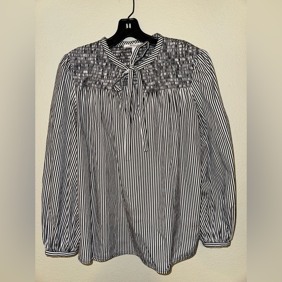 Derek Lam 10 Crosby Women’s Black & White Stripped Blouse Size 6 - Picture 7 of 8